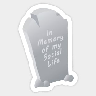 Tombstone with funny epitaph for Halloween Sticker